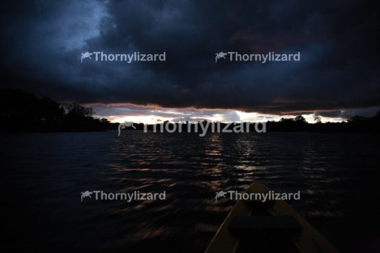 Amazon Jungle river sunset, Brazil