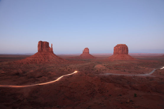 Monument Valley Mittens during sunset Arizona