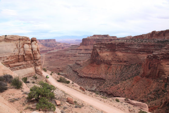 Exploring trail at island in the sky in Canyonlands National Park Utah