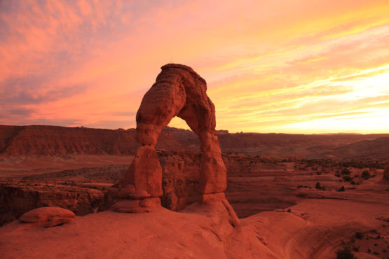 Delicate Arch in Arches National Park at Sunset