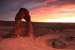 Delicate Arch in Arches National Park at Sunset