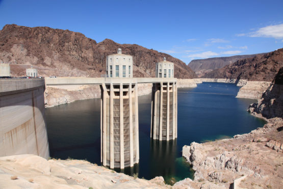 Hoover dam on the border between Arizona and Nevada USA