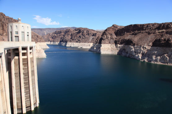 Hoover dam on the border between Arizona and Nevada USA